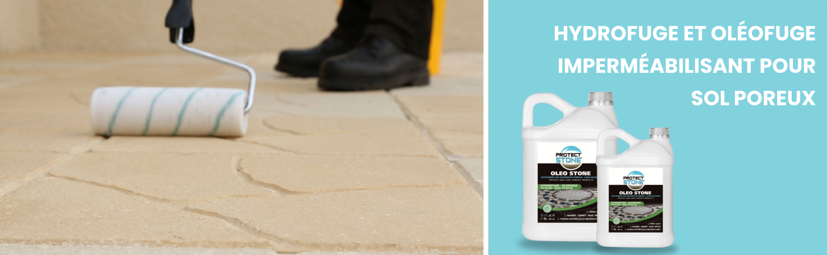 OLEOSTONE ProtectStone – Imperméabilisant incolore à base d’eau pour pierre naturelle, terre cuite, béton et granit. Protection hydrofuge et oléofuge pour surfaces intérieures et extérieures. Application facile, sans solvant.